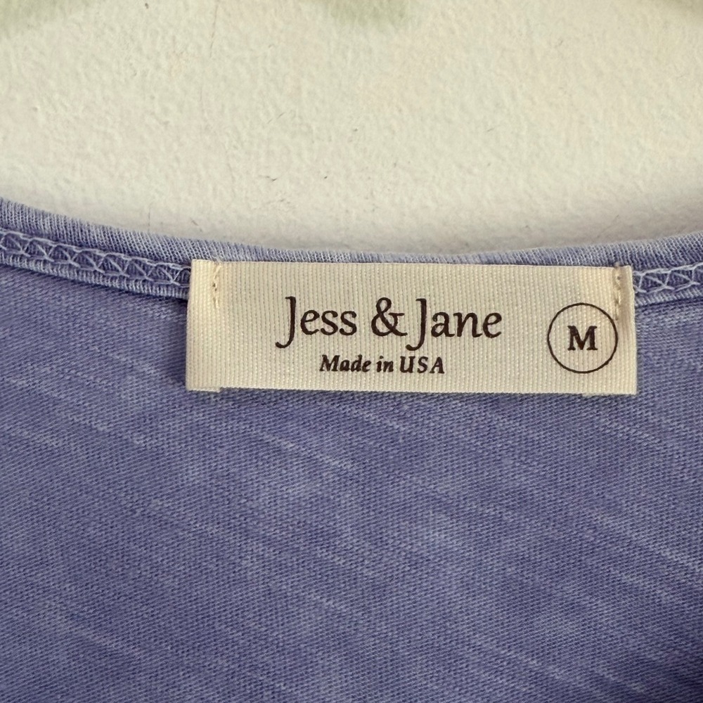 Jess & Jane Whiskers Cat Graphic Tunic Top M Blue Mineral Wash M12-2228 NEW FLAW - Picture 5 of 11